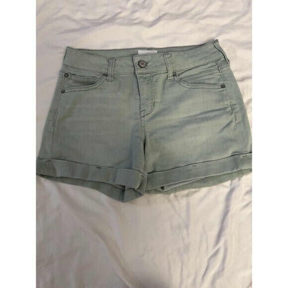Celebrity Pink Juniors Cuffed Denim Shorts Zest Mint Green Size‎ 7